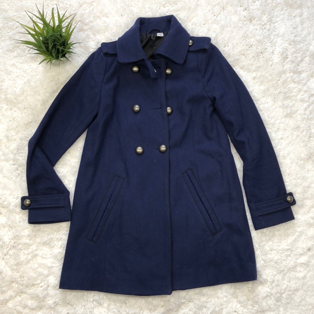 H&M navy military pea coat